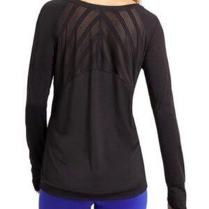 ATHLETA Crew Neck Long Sleeve Athletic Top Black XS